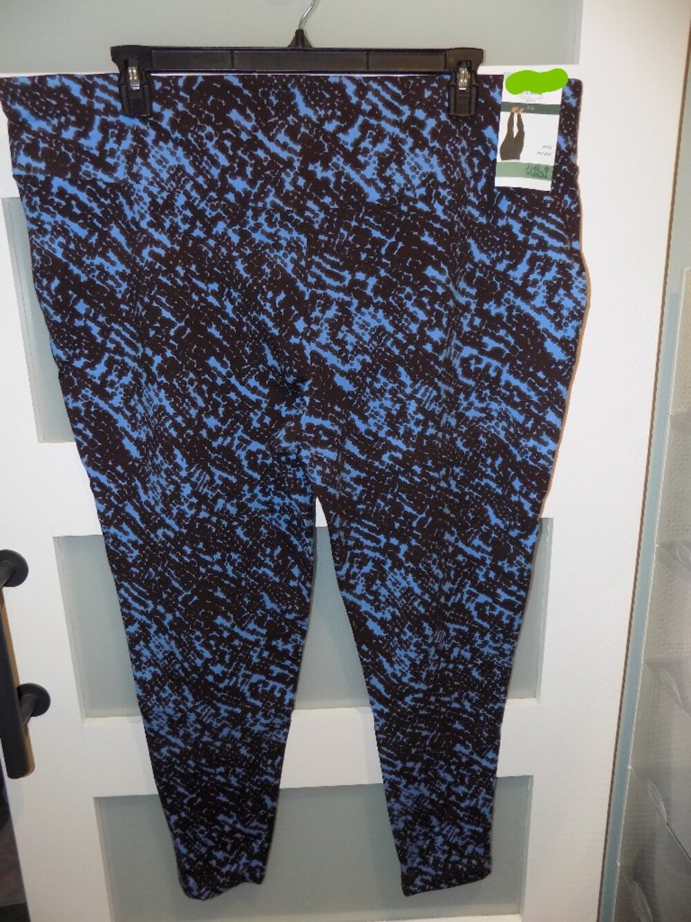 Terra & Sky High Rise Fitted Blue Breeze Leggings Plus Size 3X Women's NEW